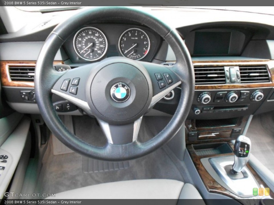 Grey Interior Steering Wheel for the 2008 BMW 5 Series 535i Sedan #61368382
