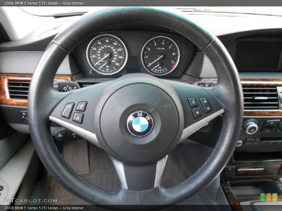 Grey Interior Steering Wheel for the 2008 BMW 5 Series 535i Sedan #61368474