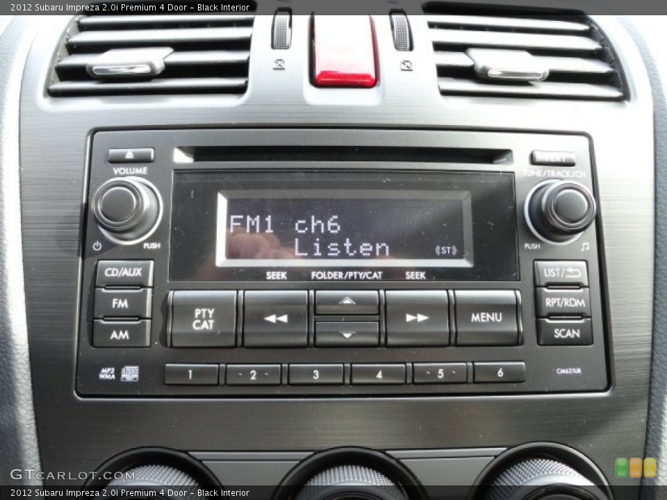 Black Interior Audio System for the 2012 Subaru Impreza 2.0i Premium 4 Door #61369304