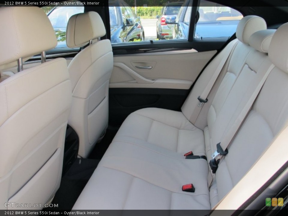 Oyster/Black Interior Rear Seat for the 2012 BMW 5 Series 550i Sedan #61373331