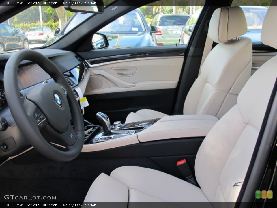 Oyster/Black Interior Photo for the 2012 BMW 5 Series 550i Sedan #61373346