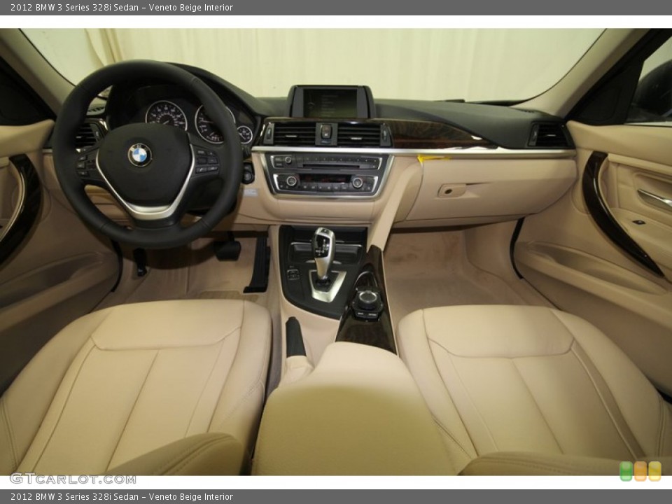 Veneto Beige Interior Dashboard for the 2012 BMW 3 Series 328i Sedan #61376214