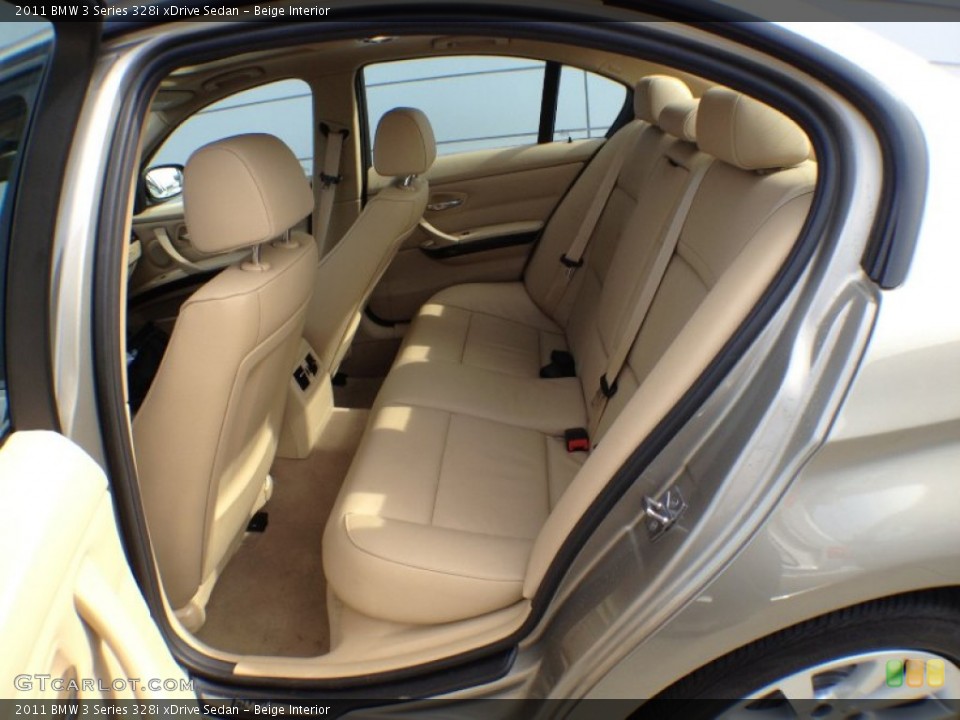Beige Interior Rear Seat for the 2011 BMW 3 Series 328i xDrive Sedan #61380229