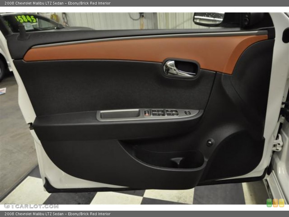Ebony/Brick Red Interior Door Panel for the 2008 Chevrolet Malibu LTZ Sedan #61380410