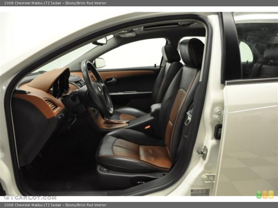 Ebony/Brick Red Interior Photo for the 2008 Chevrolet Malibu LTZ Sedan #61380418