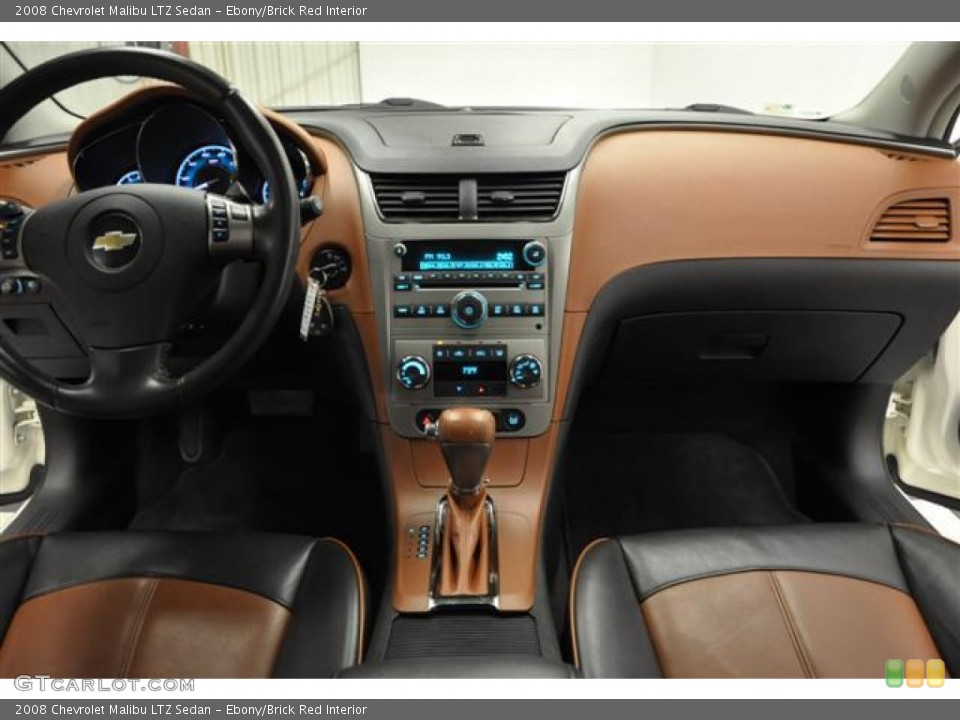 Ebony/Brick Red Interior Dashboard for the 2008 Chevrolet Malibu LTZ Sedan #61380456