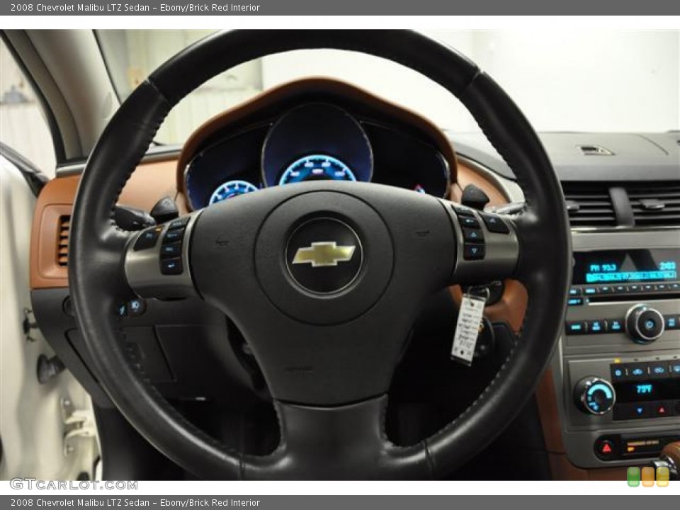 Ebony/Brick Red Interior Steering Wheel for the 2008 Chevrolet Malibu LTZ Sedan #61380462
