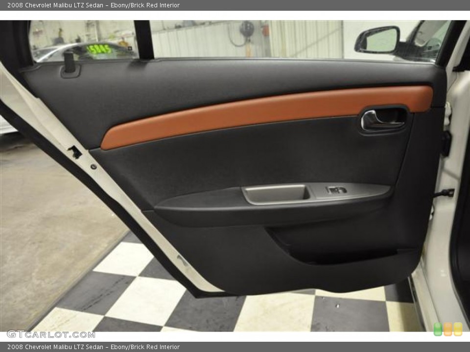 Ebony/Brick Red Interior Door Panel for the 2008 Chevrolet Malibu LTZ Sedan #61380522
