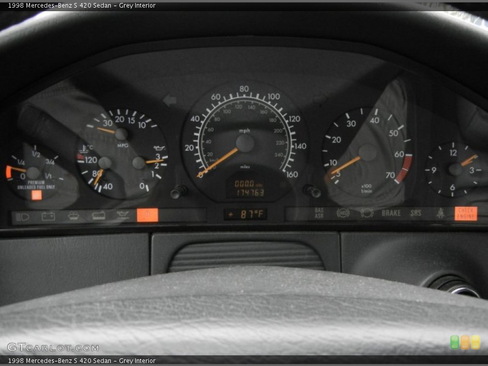 Grey Interior Gauges for the 1998 Mercedes-Benz S 420 Sedan #61389081