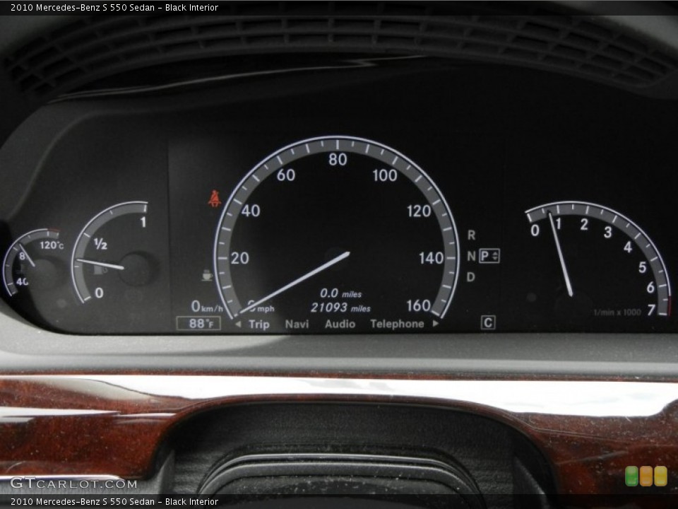 Black Interior Gauges for the 2010 Mercedes-Benz S 550 Sedan #61390575