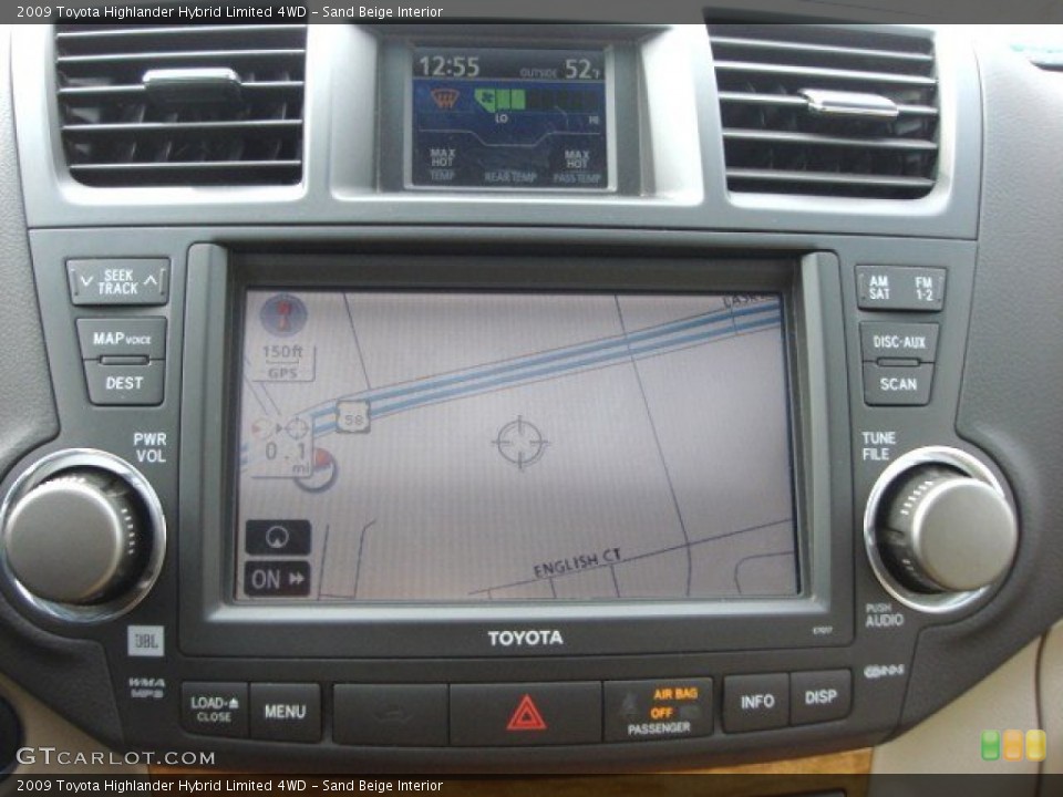 Sand Beige Interior Navigation for the 2009 Toyota Highlander Hybrid Limited 4WD #61398034