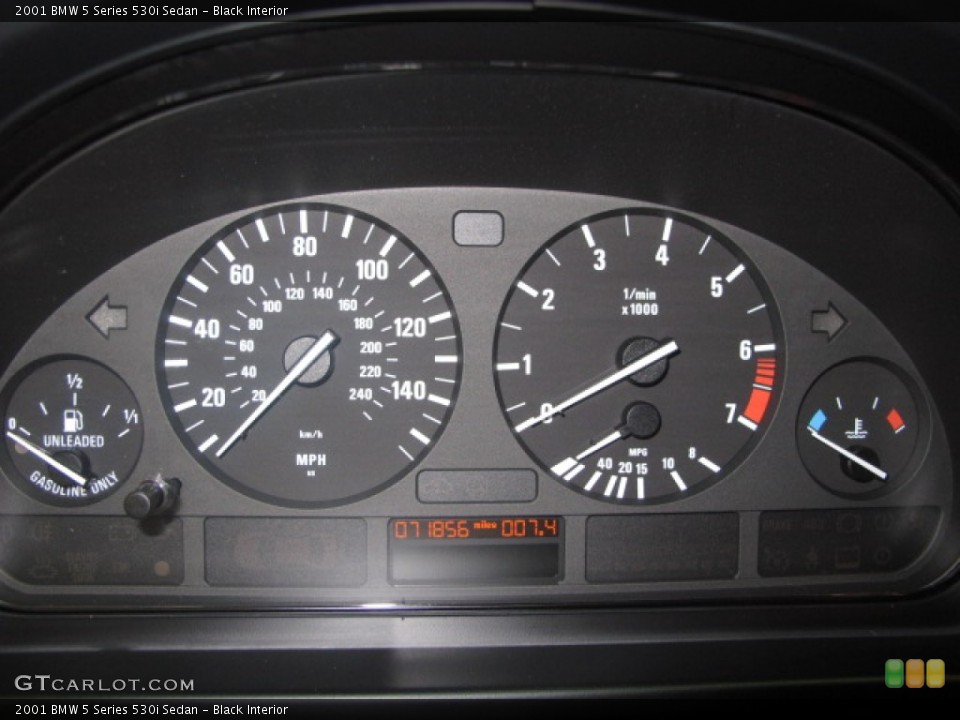Black Interior Gauges for the 2001 BMW 5 Series 530i Sedan #61402780