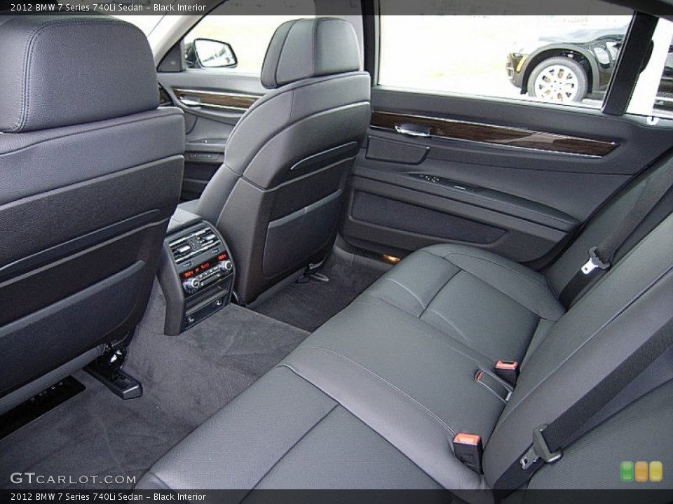 Black Interior Rear Seat for the 2012 BMW 7 Series 740Li Sedan #61405495