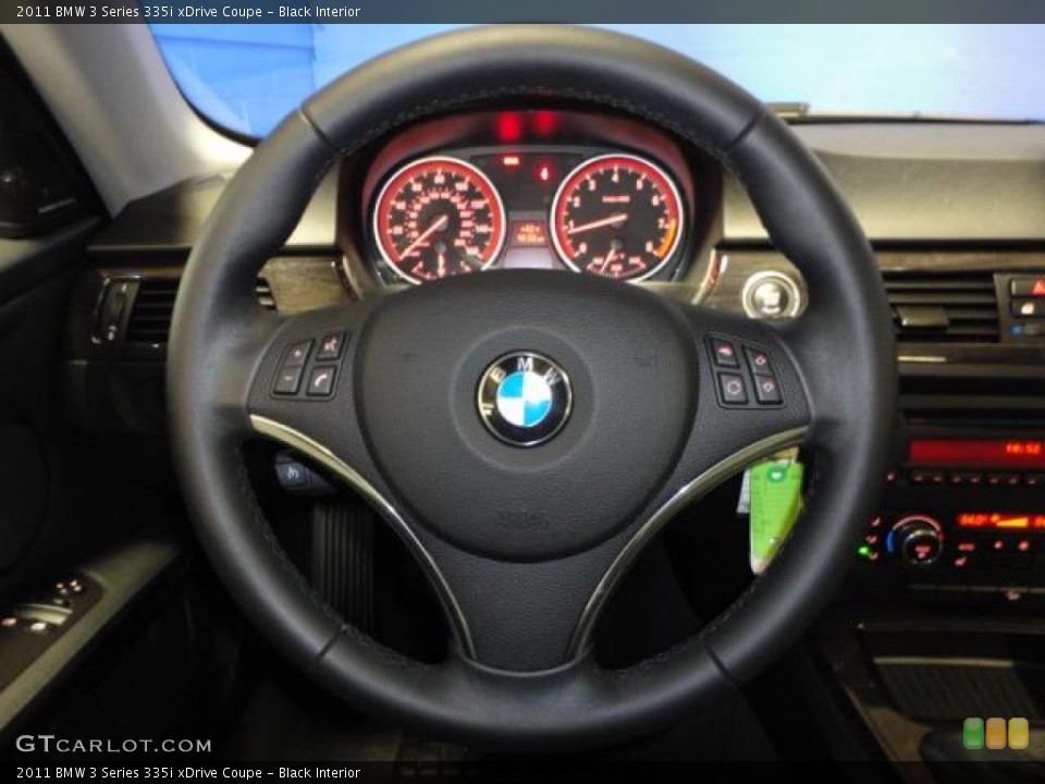 Black Interior Steering Wheel for the 2011 BMW 3 Series 335i xDrive Coupe #61405879