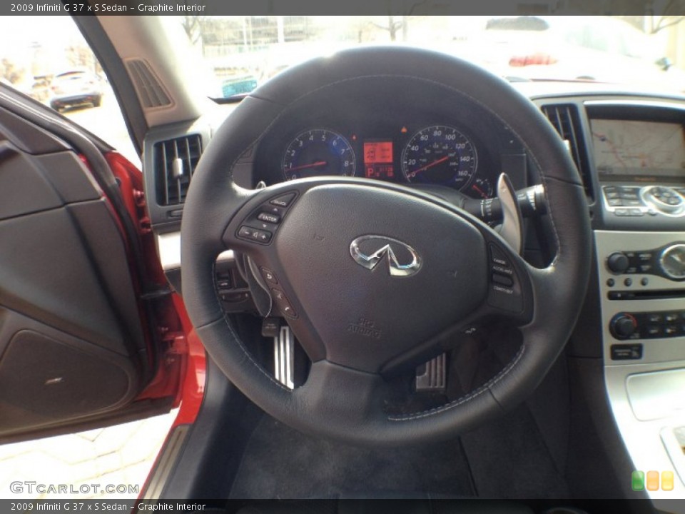 Graphite Interior Steering Wheel for the 2009 Infiniti G 37 x S Sedan #61420513