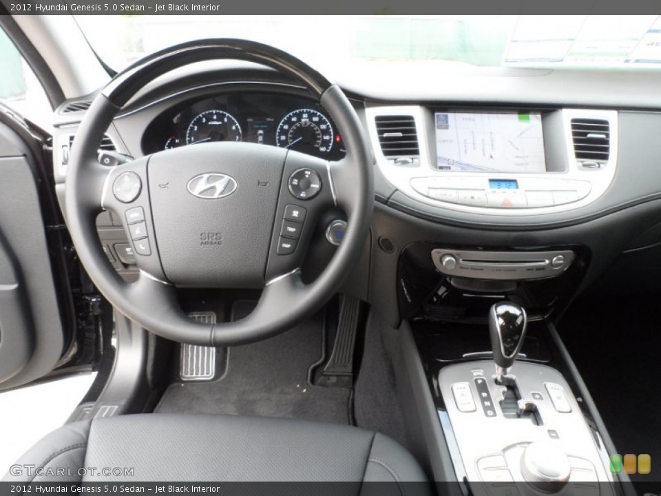 Jet Black Interior Dashboard for the 2012 Hyundai Genesis 5.0 Sedan #61425715