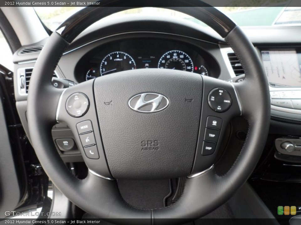 Jet Black Interior Steering Wheel for the 2012 Hyundai Genesis 5.0 Sedan #61425781