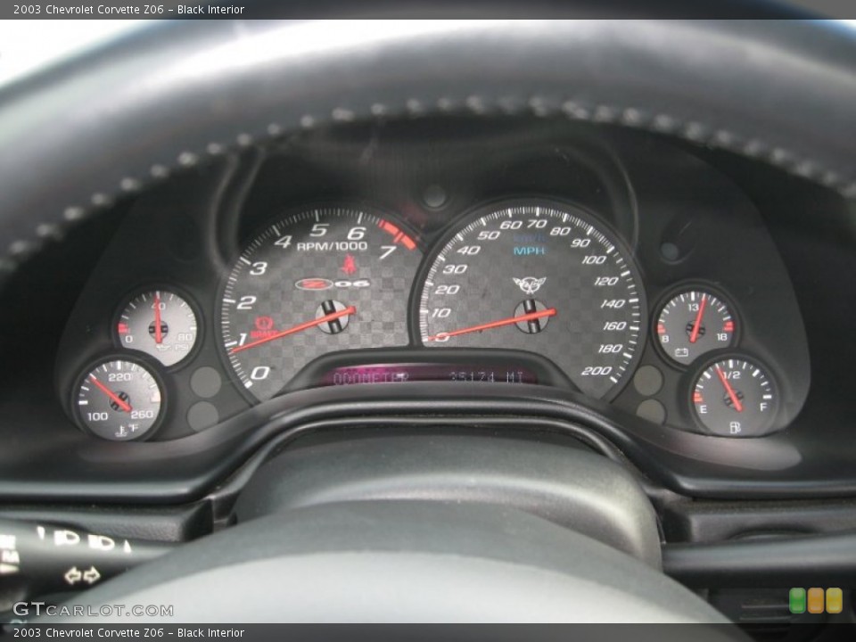 Black Interior Gauges for the 2003 Chevrolet Corvette Z06 #61426750