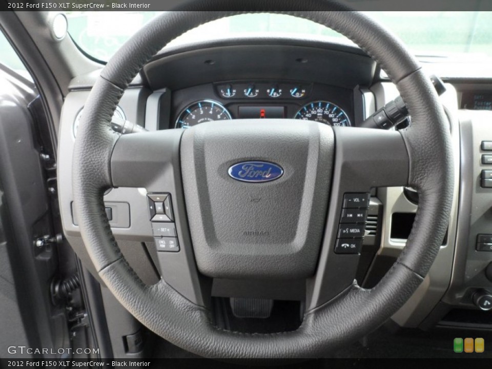 Black Interior Steering Wheel for the 2012 Ford F150 XLT SuperCrew #61427656