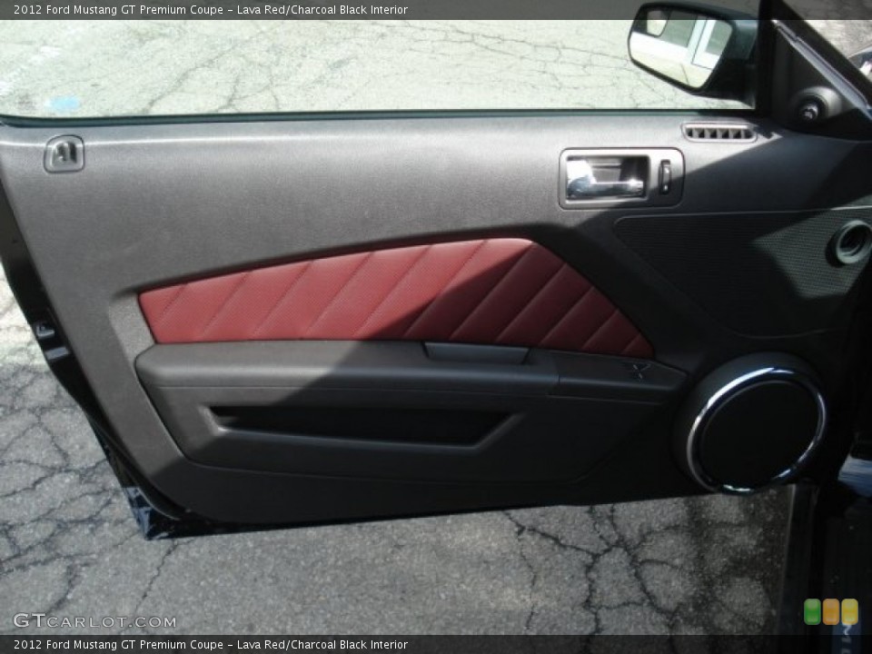 Lava Red/Charcoal Black Interior Door Panel for the 2012 Ford Mustang GT Premium Coupe #61437813