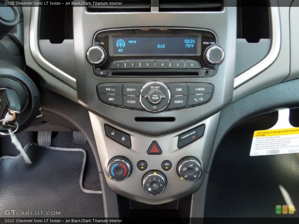 Jet Black/Dark Titanium Interior Controls for the 2012 Chevrolet Sonic LT Sedan #61446903