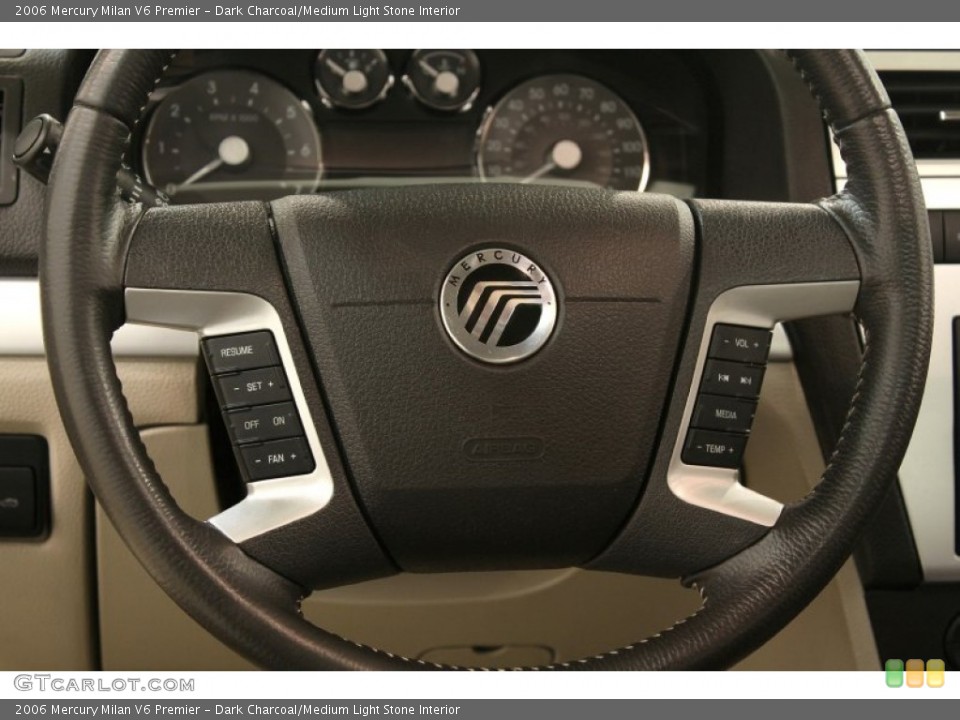 Dark Charcoal/Medium Light Stone Interior Steering Wheel for the 2006 Mercury Milan V6 Premier #61450186