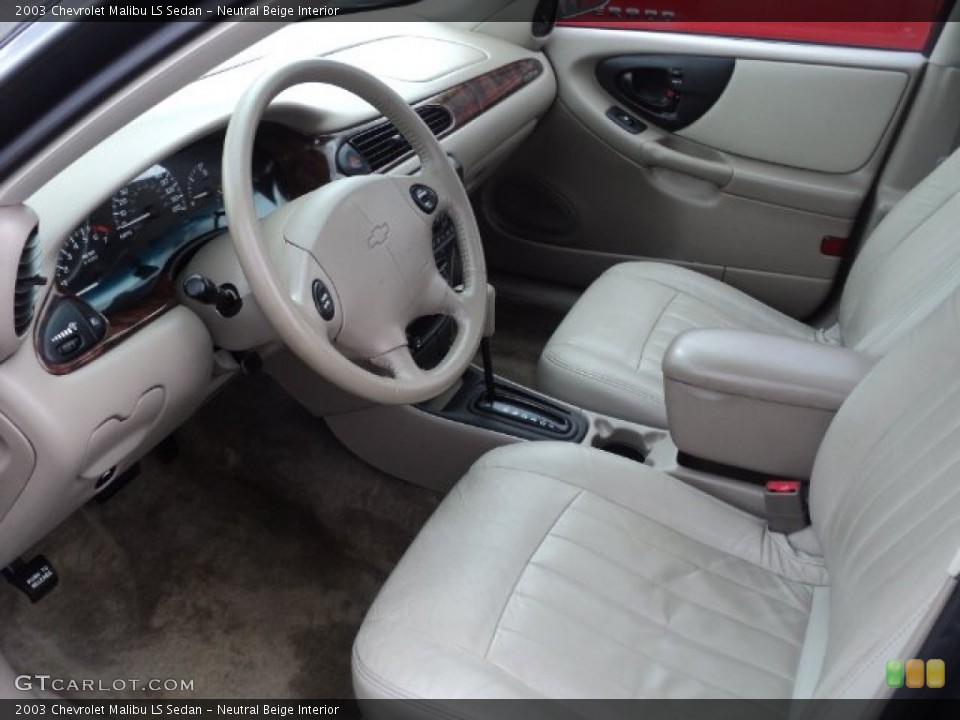 Neutral Beige Interior Prime Interior for the 2003 Chevrolet Malibu LS Sedan #61450801
