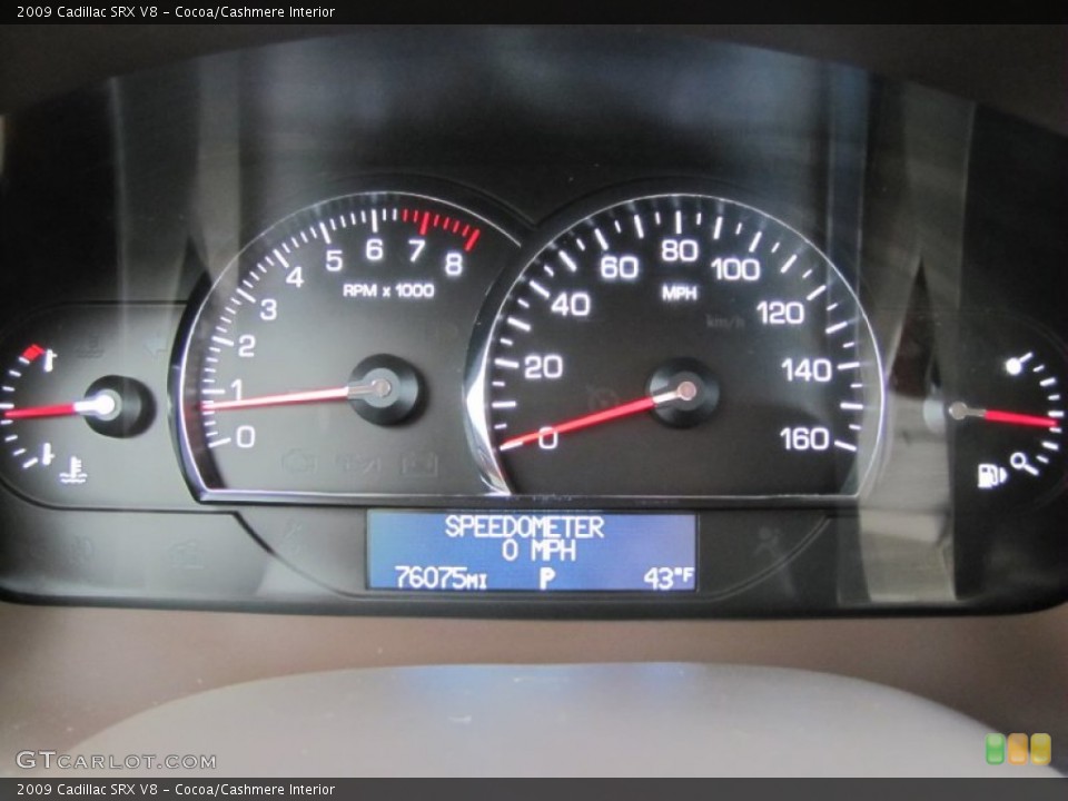 Cocoa/Cashmere Interior Gauges for the 2009 Cadillac SRX V8 #61456750