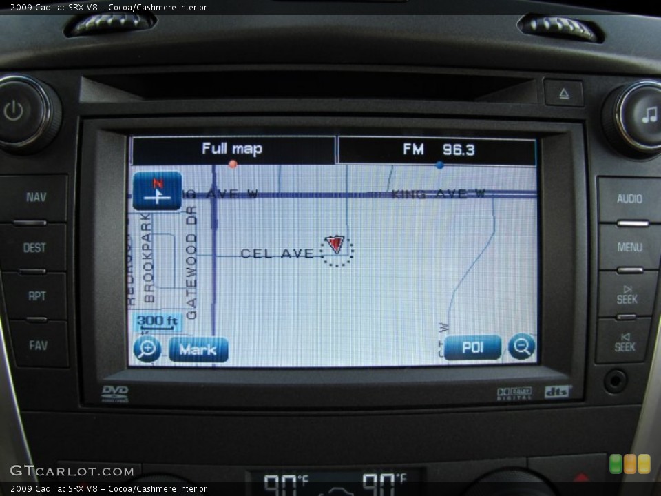 Cocoa/Cashmere Interior Navigation for the 2009 Cadillac SRX V8 #61456775