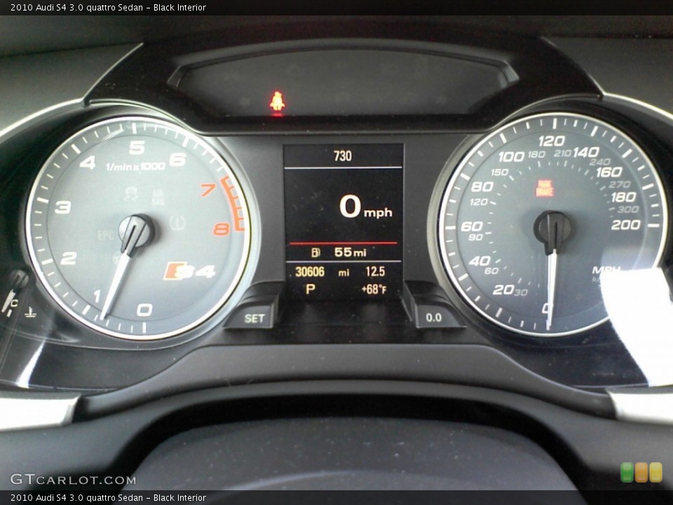 Black Interior Gauges for the 2010 Audi S4 3.0 quattro Sedan #61459135