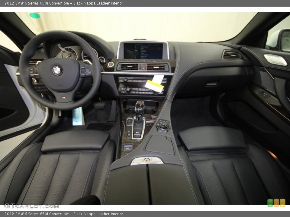 Black Nappa Leather Interior Dashboard for the 2012 BMW 6 Series 650i Convertible #61464330