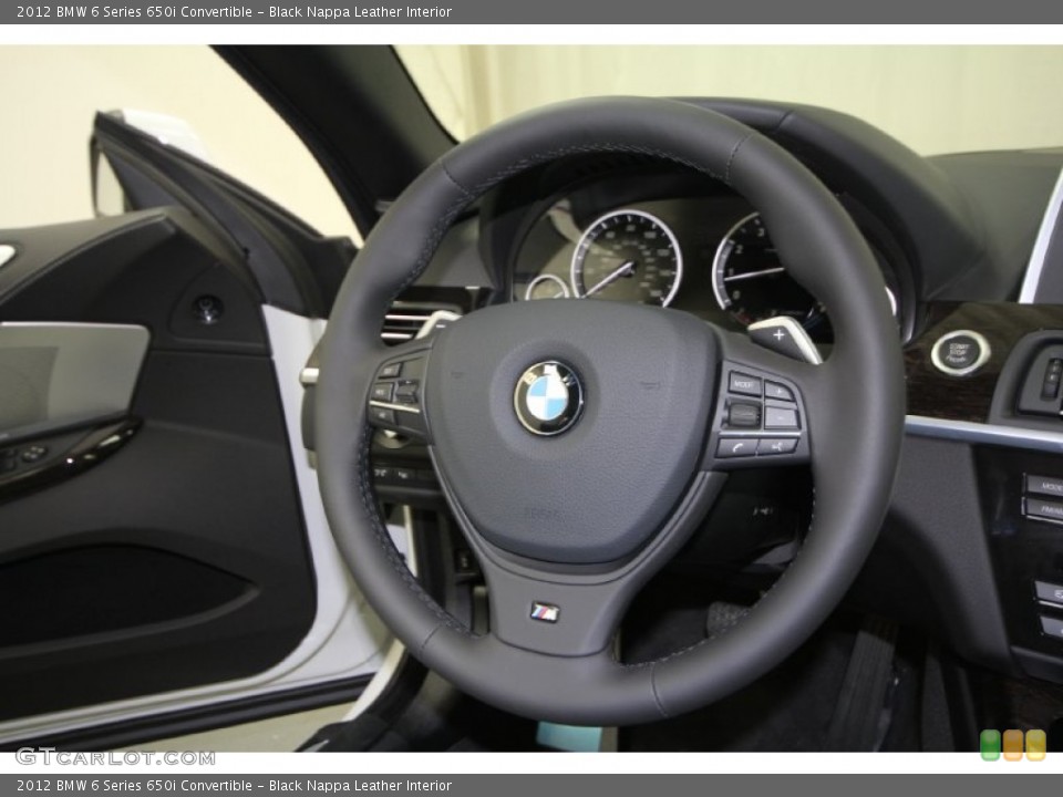 Black Nappa Leather Interior Steering Wheel for the 2012 BMW 6 Series 650i Convertible #61464541