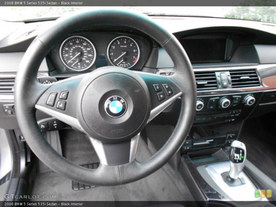 Black Interior Steering Wheel for the 2008 BMW 5 Series 535i Sedan #61465950