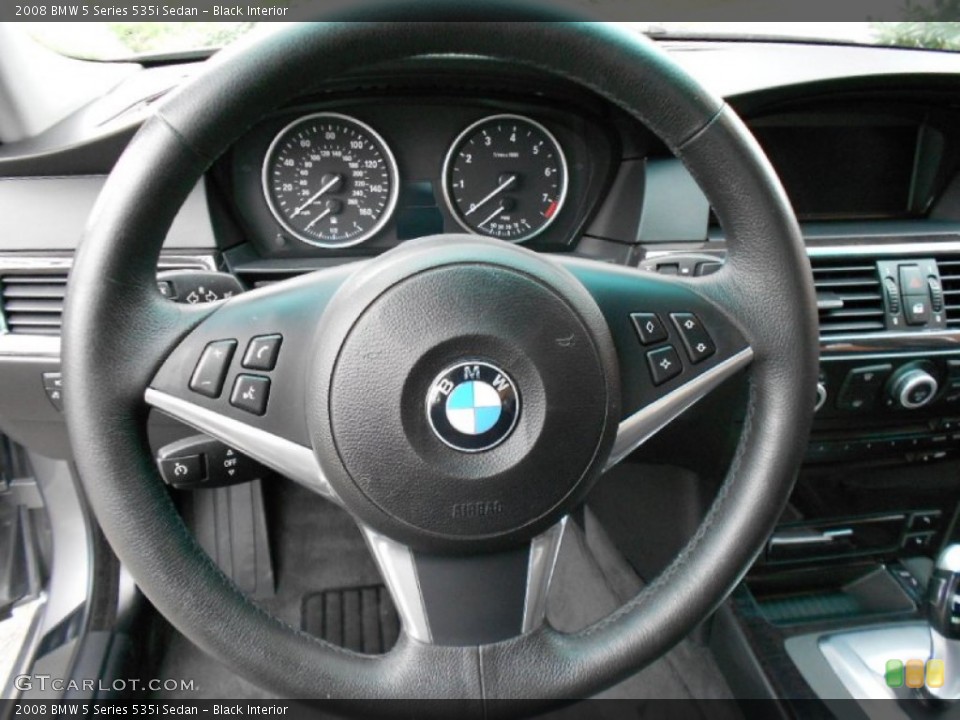 Black Interior Steering Wheel for the 2008 BMW 5 Series 535i Sedan #61466031