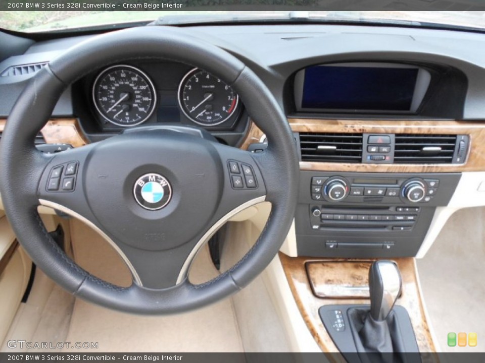 Cream Beige Interior Steering Wheel for the 2007 BMW 3 Series 328i Convertible #61466196