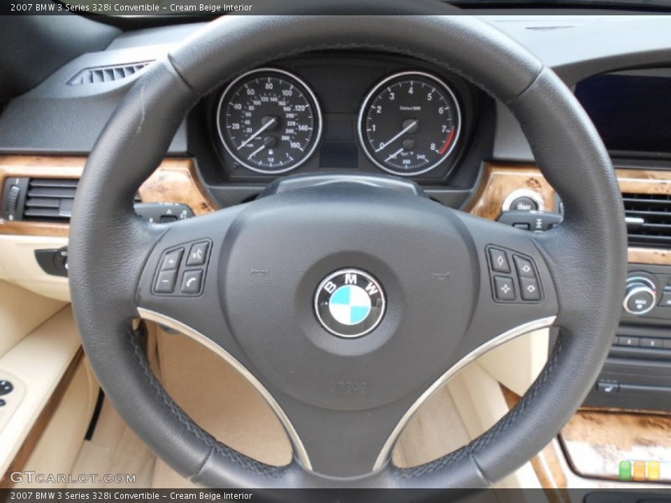 Cream Beige Interior Steering Wheel for the 2007 BMW 3 Series 328i Convertible #61466206