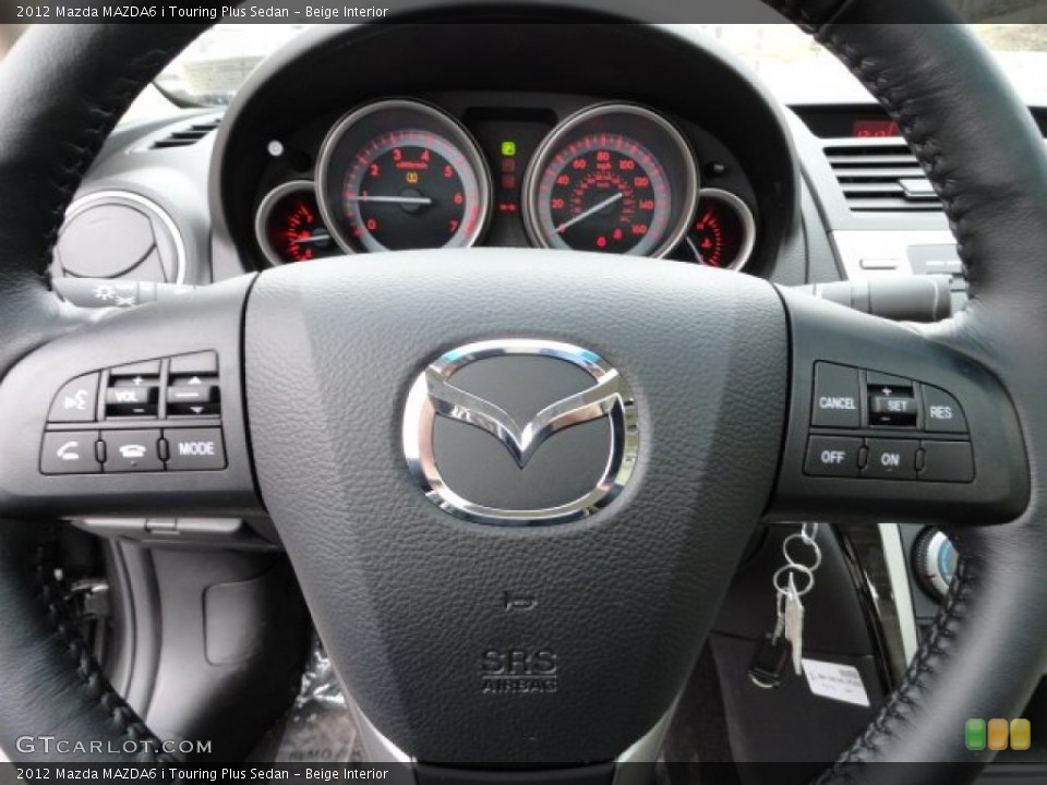 Beige Interior Steering Wheel for the 2012 Mazda MAZDA6 i Touring Plus Sedan #61469229