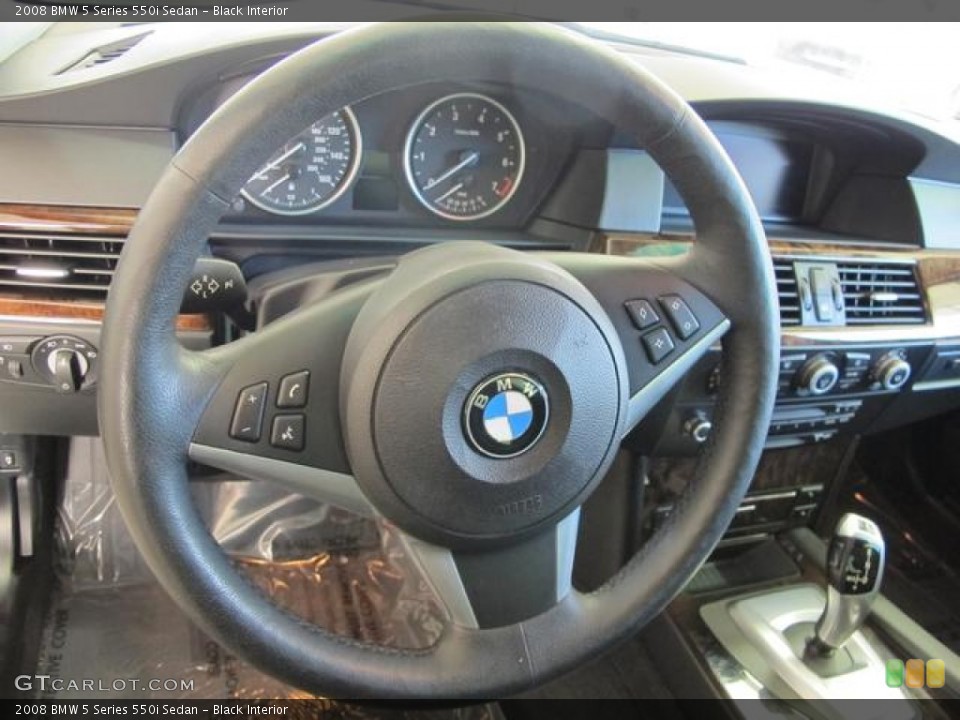 Black Interior Steering Wheel for the 2008 BMW 5 Series 550i Sedan #61469928