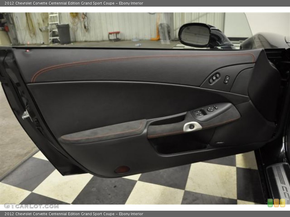 Ebony Interior Door Panel for the 2012 Chevrolet Corvette Centennial Edition Grand Sport Coupe #61470012