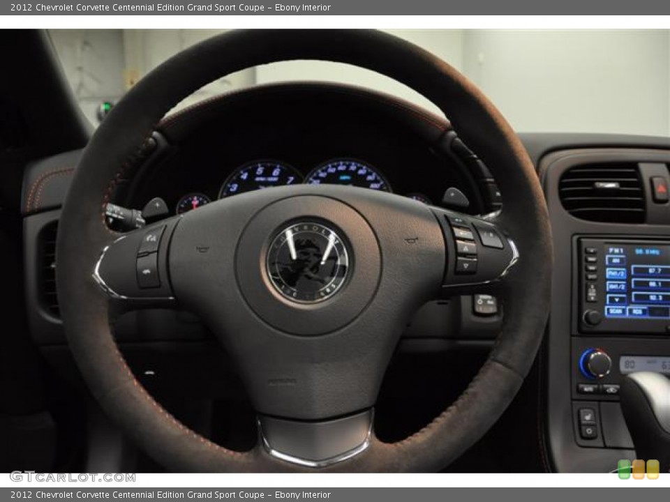 Ebony Interior Steering Wheel for the 2012 Chevrolet Corvette Centennial Edition Grand Sport Coupe #61470063