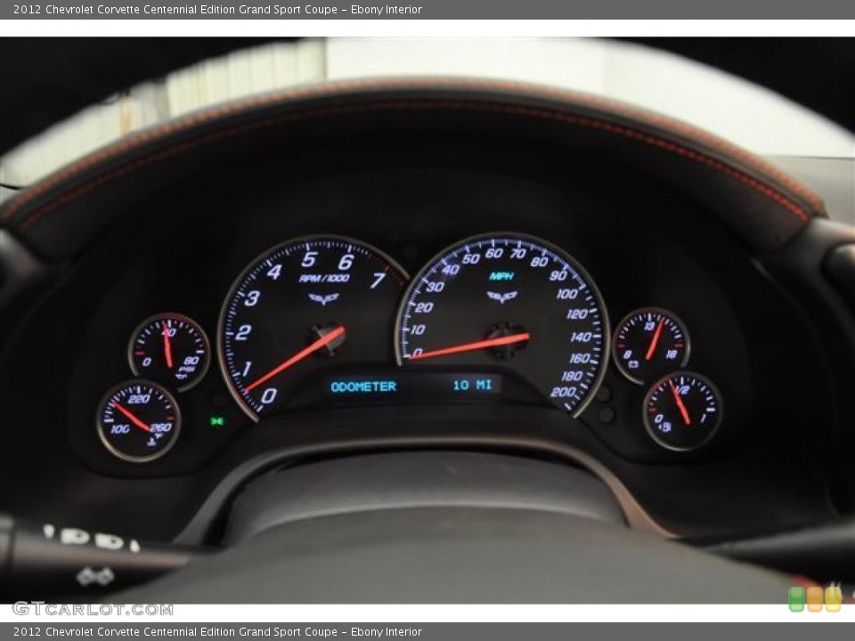 Ebony Interior Gauges for the 2012 Chevrolet Corvette Centennial Edition Grand Sport Coupe #61470078