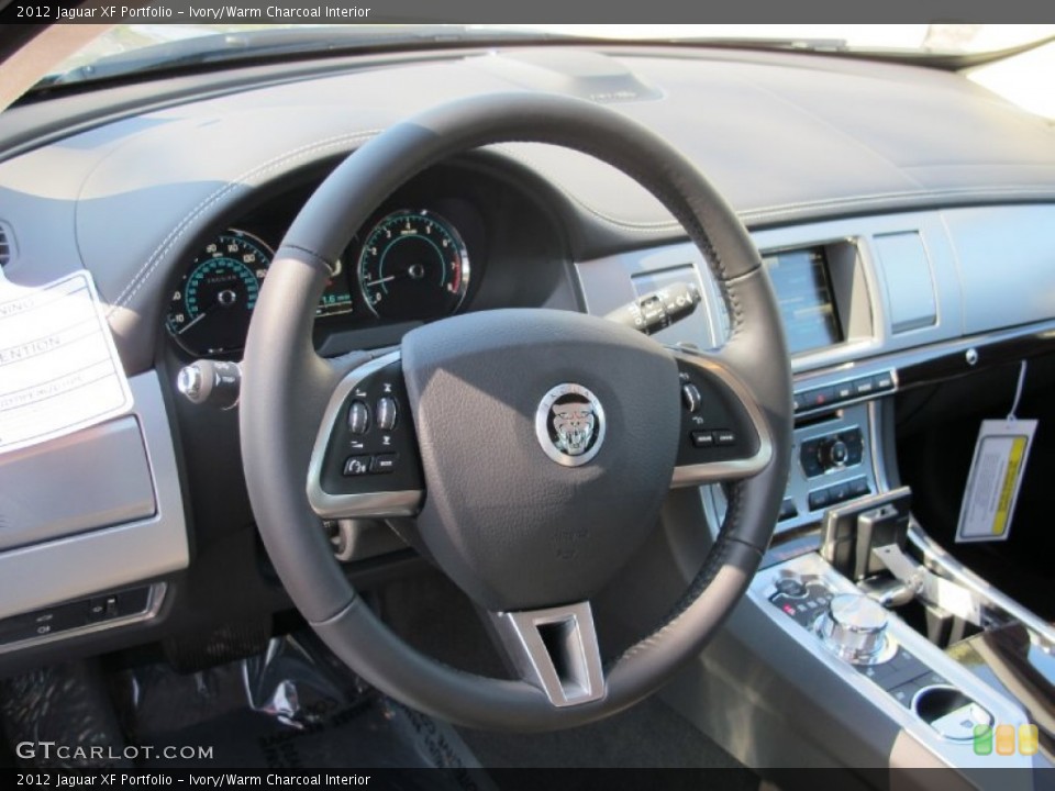 Ivory/Warm Charcoal Interior Steering Wheel for the 2012 Jaguar XF Portfolio #61470225