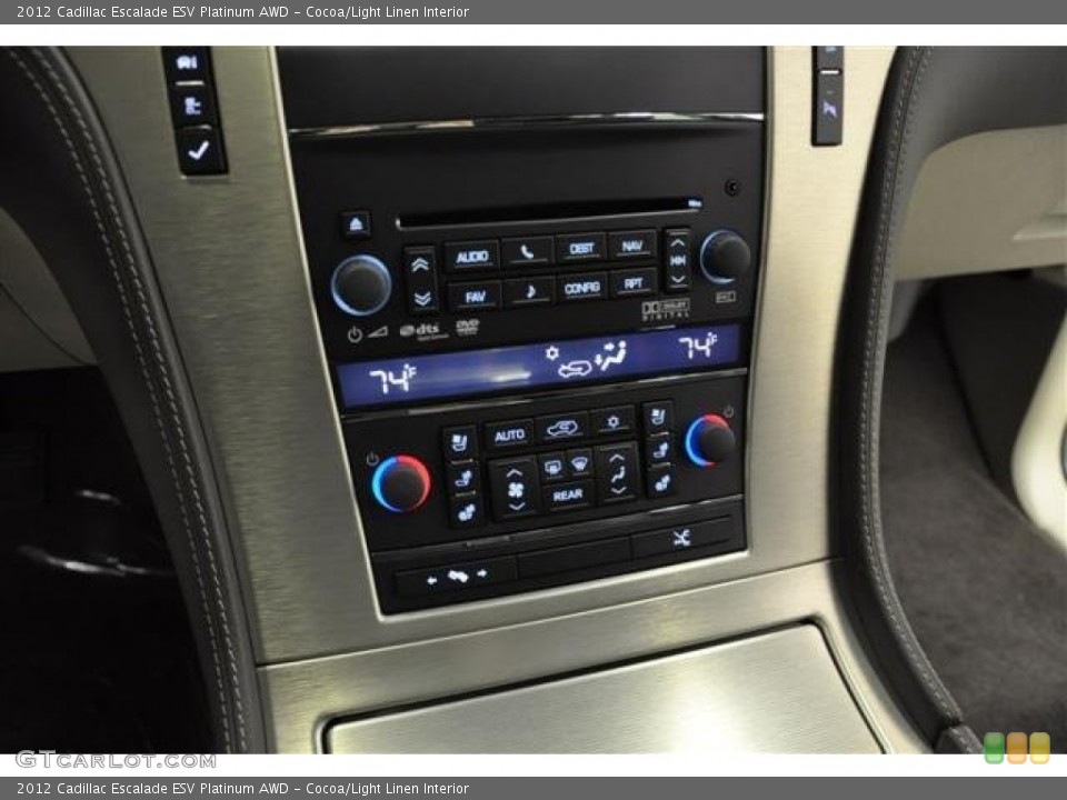 Cocoa/Light Linen Interior Controls for the 2012 Cadillac Escalade ESV Platinum AWD #61470510