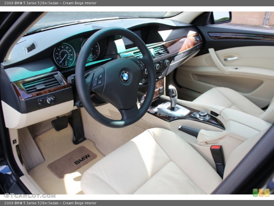 Cream Beige Interior Prime Interior for the 2009 BMW 5 Series 528xi Sedan #61476988