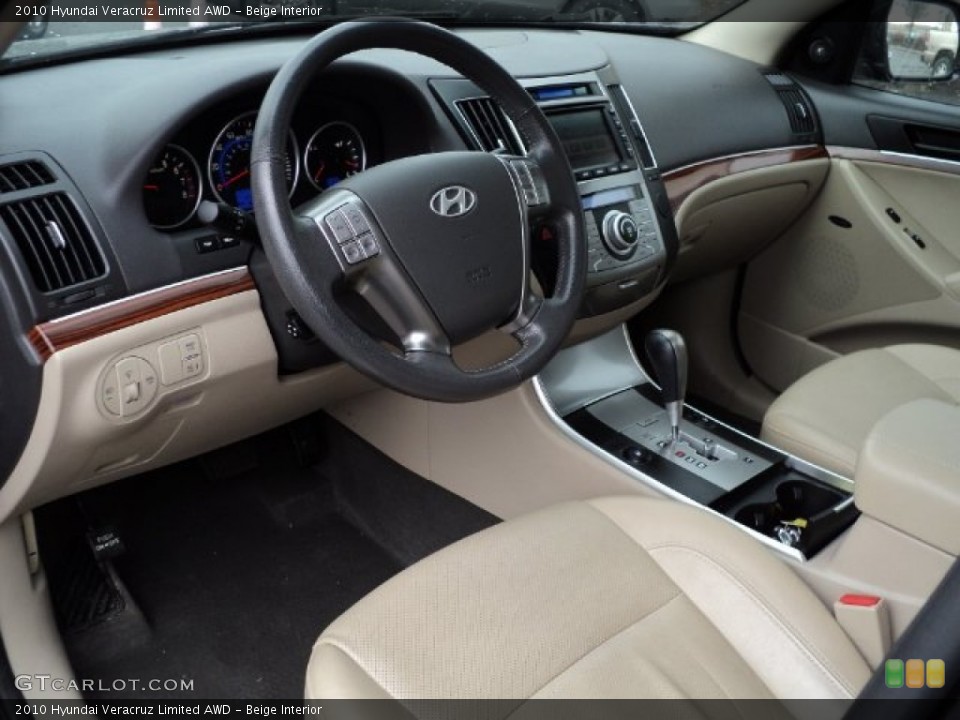 Beige Interior Prime Interior for the 2010 Hyundai Veracruz Limited AWD #61484337