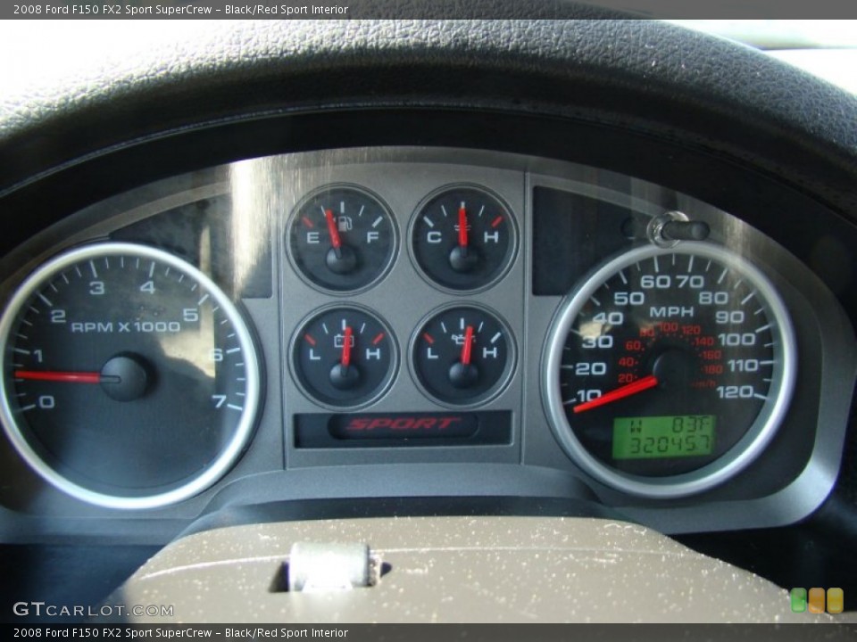 Black/Red Sport Interior Gauges for the 2008 Ford F150 FX2 Sport SuperCrew #61485297