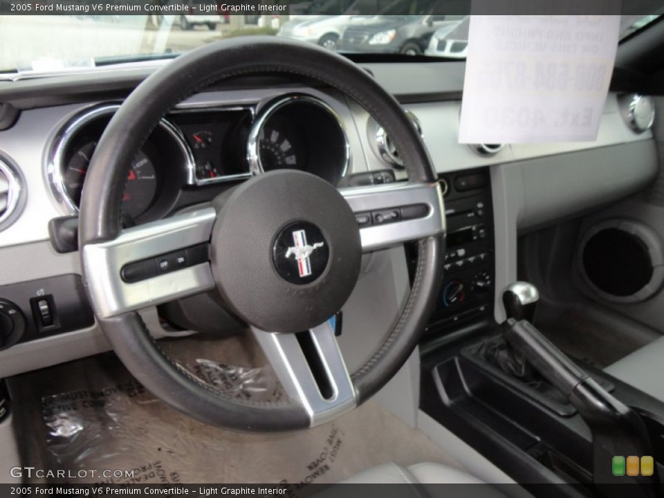 Light Graphite Interior Steering Wheel for the 2005 Ford Mustang V6 Premium Convertible #61487157