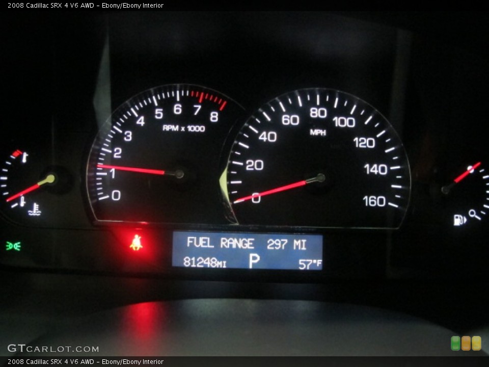 Ebony/Ebony Interior Gauges for the 2008 Cadillac SRX 4 V6 AWD #61489419