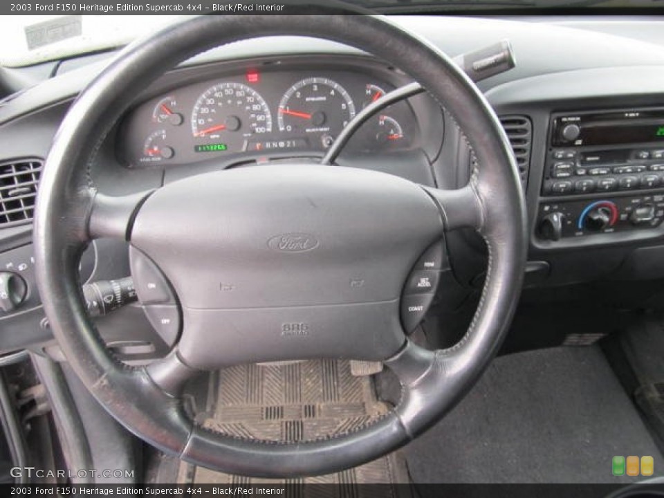 Black/Red Interior Steering Wheel for the 2003 Ford F150 Heritage Edition Supercab 4x4 #61497796