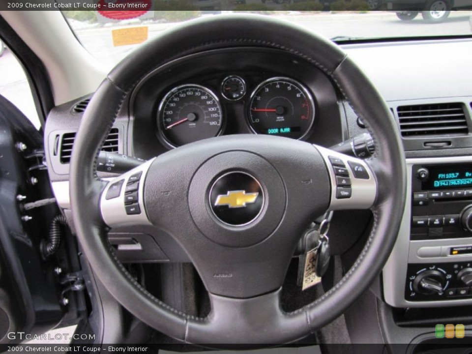 Ebony Interior Steering Wheel for the 2009 Chevrolet Cobalt LT Coupe #61498582